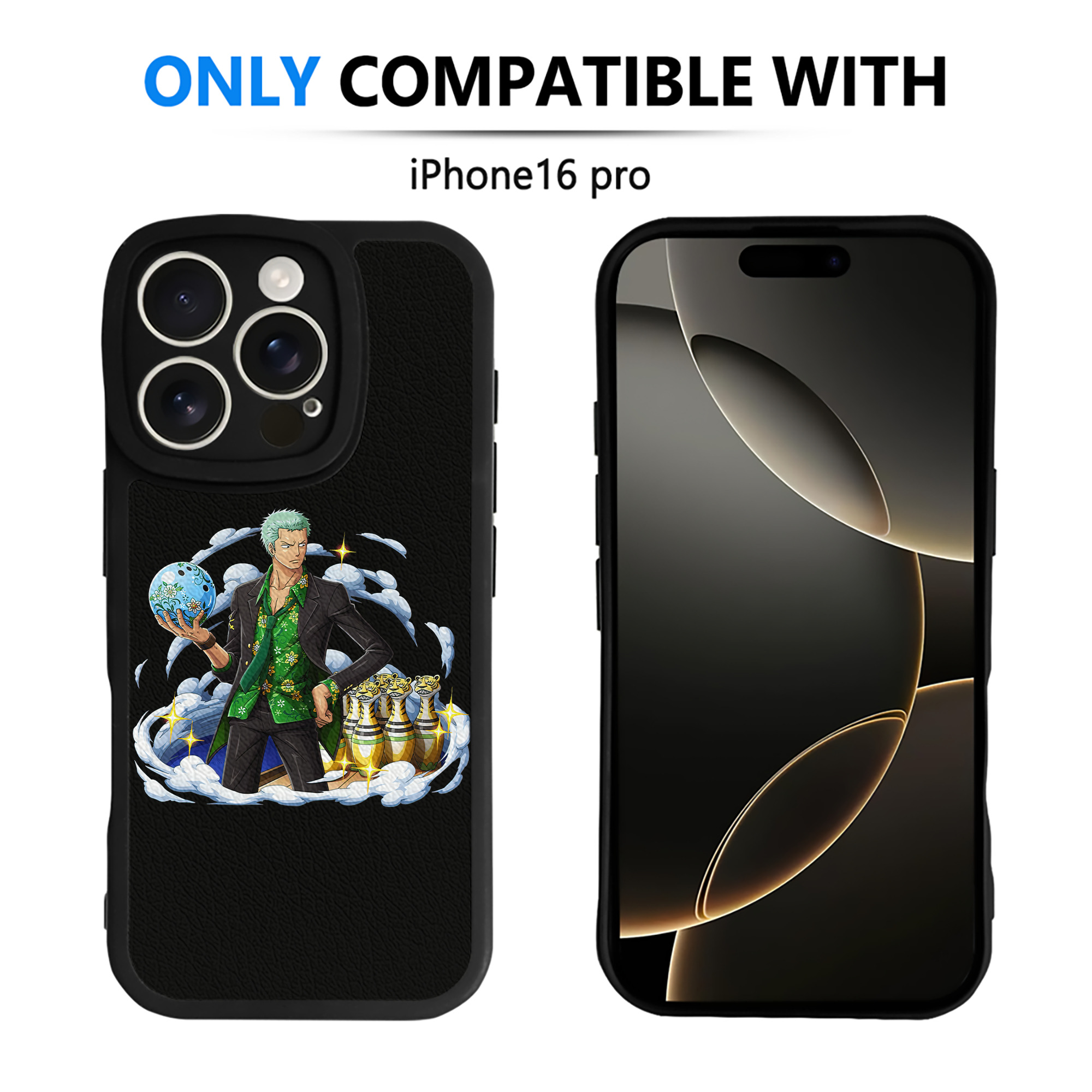 （画像用） ワンピース ロロノア・ゾロ ONE PIECE Roronoa Zoro 【iPhone 16シリーズ対応】シリコンスマホケース（レザー調） 材質：シリコン